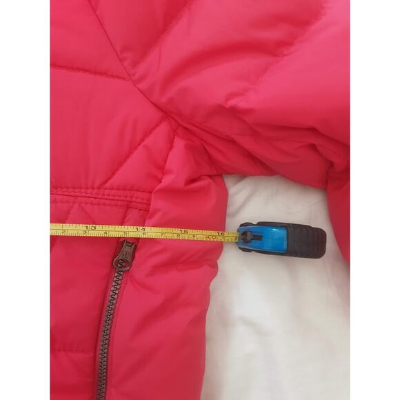 Lululemon Women’s Red Quilted Down Jacket Hoodie Size ~16" P2P - Picture 4 of 4